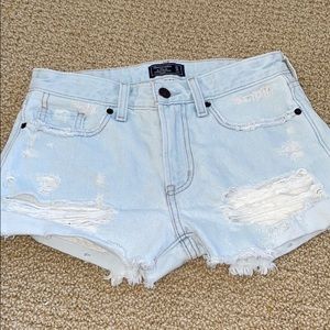 light blue jean shorts